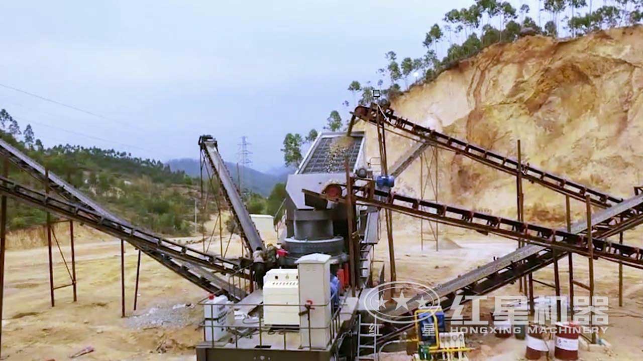 一小時100噸移動式破碎機-廣東客戶現場